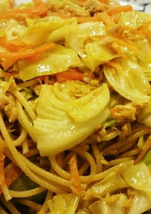 キャベツとツナ♪カレーパスタ-レシピのメイン写真