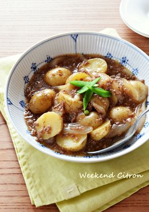 新じゃがいもと新玉ねぎのそぼろ煮-レシピのメイン写真