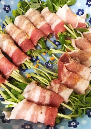 豚肉と豆苗!!巻いてチン!!-レシピのメイン写真