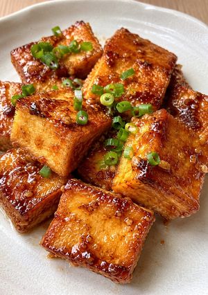 おつまみに！カリじゅわ厚揚げのにんにく味噌焼き🔥-レシピのメイン写真