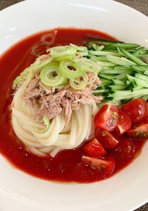 冷やし完熟トマトぶっかけうどん-レシピのメイン写真