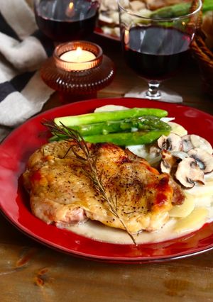 重ねて焼くだけ！ クリームチキン-レシピのメイン写真