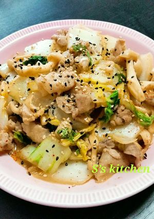 超簡単♪白菜と豚バラのウマ辛みそ炒め☆-レシピのメイン写真