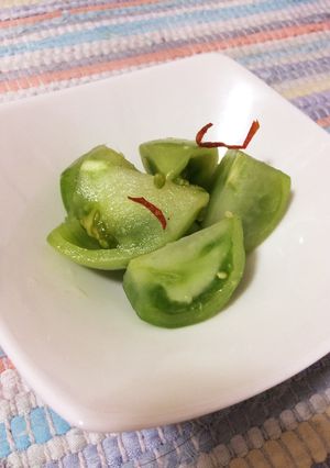 簡単 青トマトのピリ辛漬-レシピのメイン写真