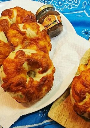 ♪HBでモチカリ枝豆チーズベーグル-レシピのメイン写真