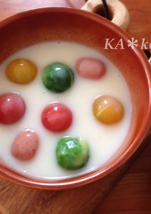 簡単♪春色♪水玉クリーミースープ♫-レシピのメイン写真