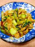 簡単！豚コマ青梗菜の中華炒め