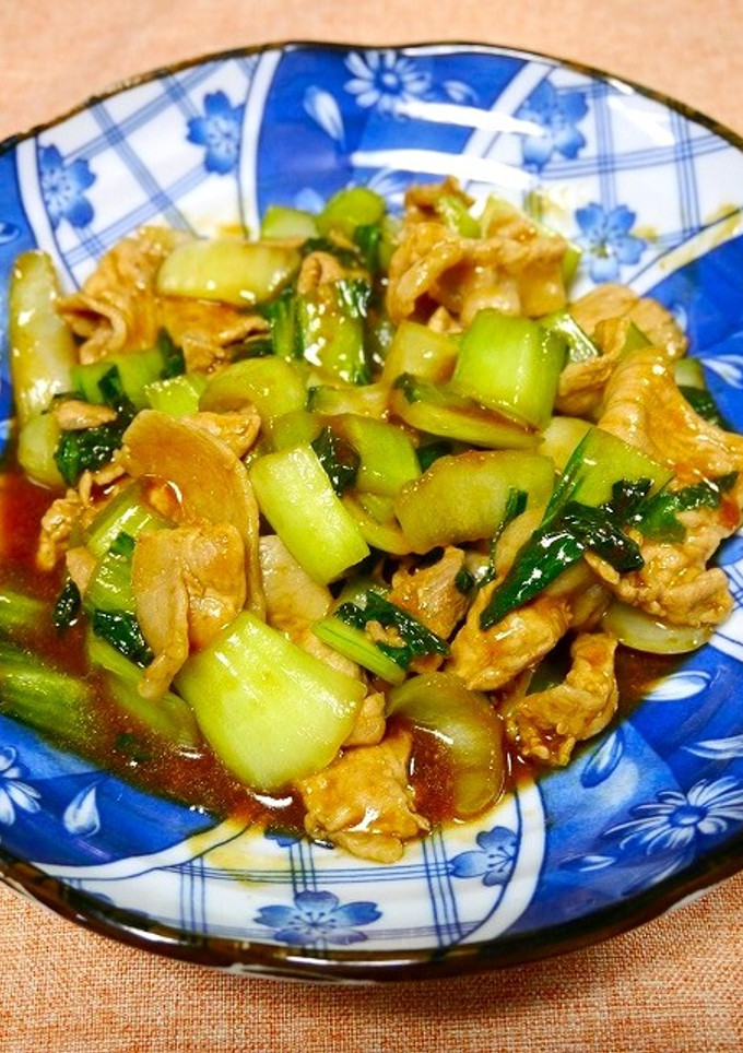 簡単！豚コマ青梗菜の中華炒め-レシピのメイン写真