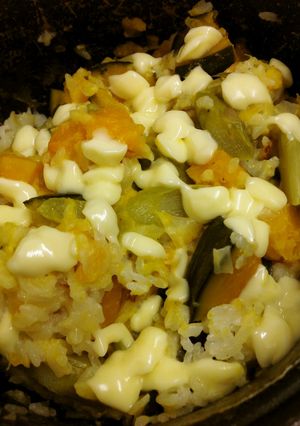炊飯器でかぼちゃアスパラのチーズリゾット-レシピのメイン写真