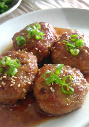 豚挽き肉でつくねの照り焼き-レシピのメイン写真