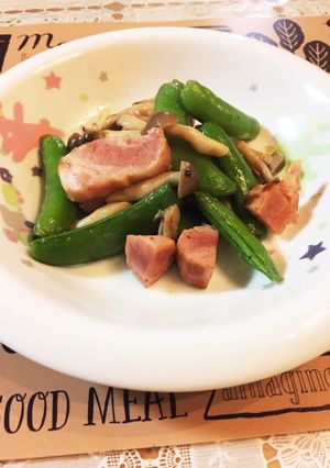スナップエンドウとベイコンの炒め-レシピのメイン写真