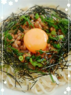 *釜たま納豆うどん*-レシピのメイン写真