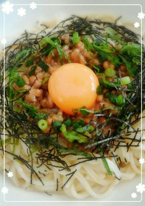 ＊釜たま納豆うどん＊-レシピのメイン写真