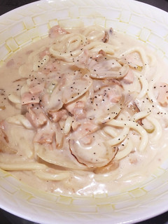 フライパンで!簡単!満腹!クリームうどん-レシピのメイン写真