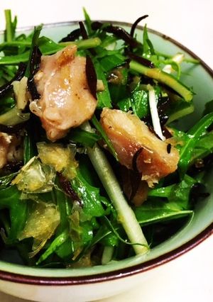 ひじきと水菜の梅肉おかか和え-レシピのメイン写真