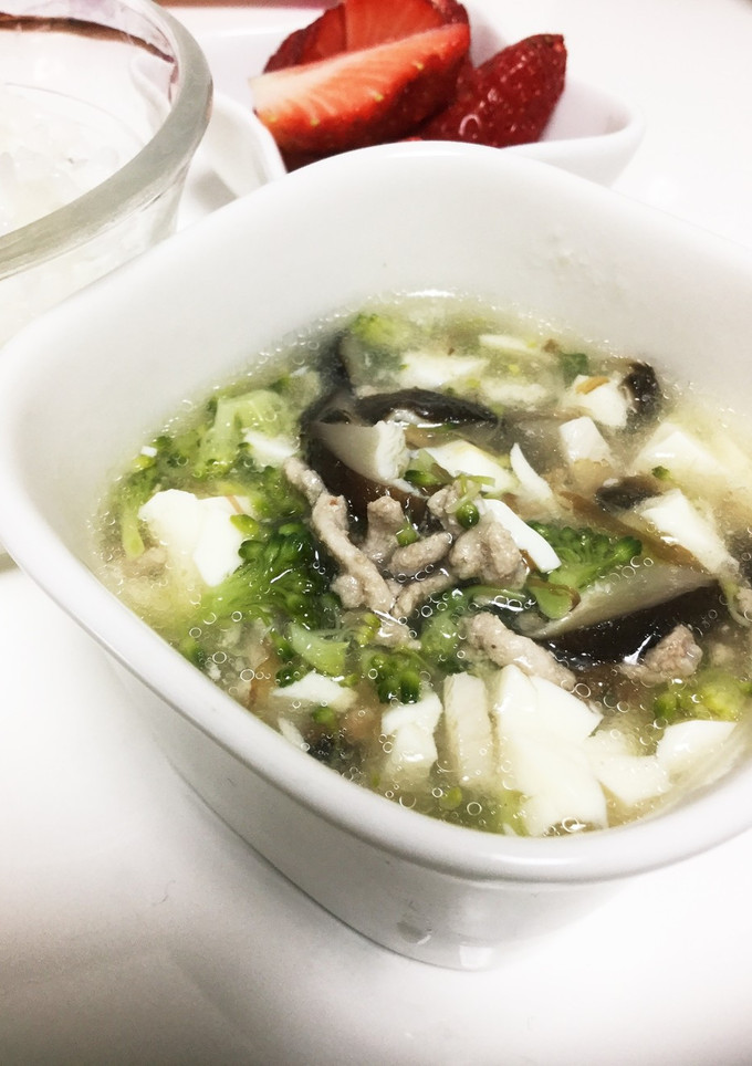 <離乳食後期>豚ひき肉と野菜の和風スープ-レシピのメイン写真