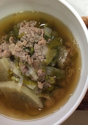 温まる♡生姜入☆たっぷりネギと牛肉スープ-レシピのメイン写真