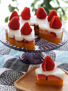 寒天で作る苺のショートケーキ風(卵なし)-レシピのメイン写真