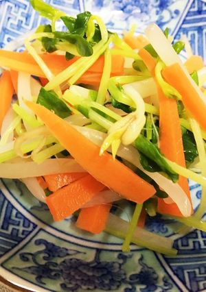 豆苗 にんじん もやしのおひたし-レシピのメイン写真