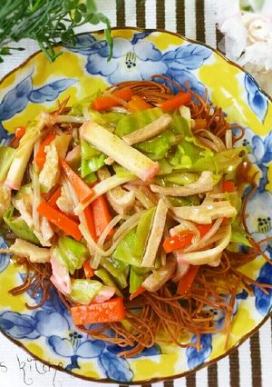 麺パリッパリ♥皿うどん風皿ラーメン-レシピのメイン写真