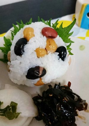 妊婦さんに！蒸し豆おにぎり～-レシピのメイン写真