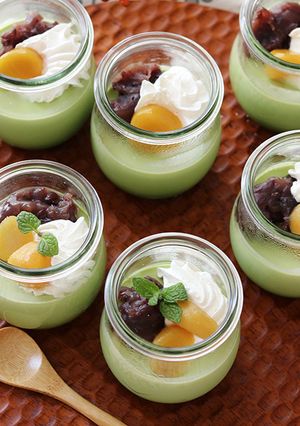 WECKで　冷やすだけ　濃厚抹茶プリン-レシピのメイン写真