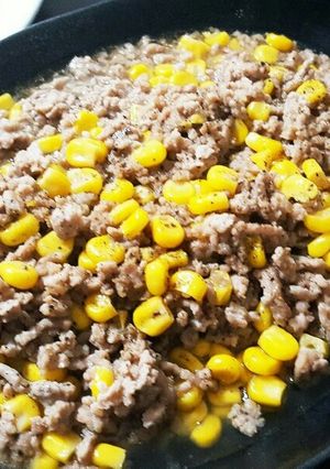 簡単！めちゃうま！挽肉とコーン炒め♡-レシピのメイン写真
