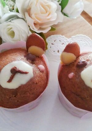 バレンタインに❤可愛い♪くまさんマフィン-レシピのメイン写真
