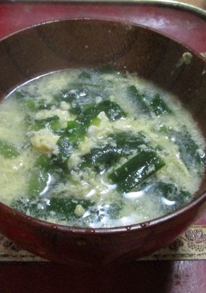 簡単！感嘆！とまーすのニラ玉味噌汁-レシピのメイン写真