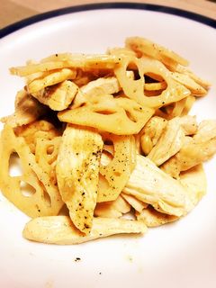 レンコンと鶏胸肉のマヨ炒め-レシピのメイン写真