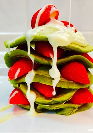 いちごサンド♡抹茶のパンケーキ-レシピのメイン写真