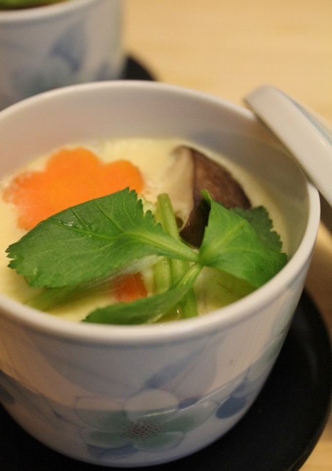夕食おもてなし♪牡蠣と三つ葉の茶碗蒸し-レシピのメイン写真
