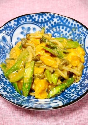レンジで簡単！アスパラふわたまの甘酢あん-レシピのメイン写真