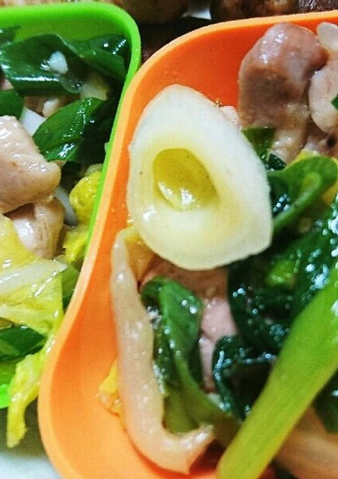 ご飯のお供！鶏肉とねぎのﾆﾝﾆｸ炒め♪-レシピのメイン写真