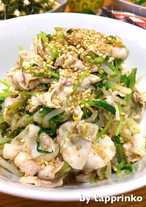 節約副菜♡豆苗&もやしの豚冷しゃぶサラダ-レシピのメイン写真