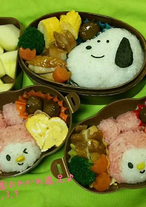 キャラ弁♪マイメロ＆スヌーピー-レシピのメイン写真