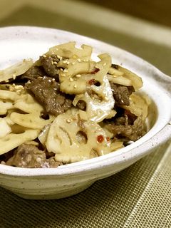 牛肉入り蓮根のきんぴら-レシピのメイン写真