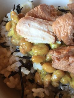 納豆と鶏胸肉の煮物のご飯-レシピのメイン写真