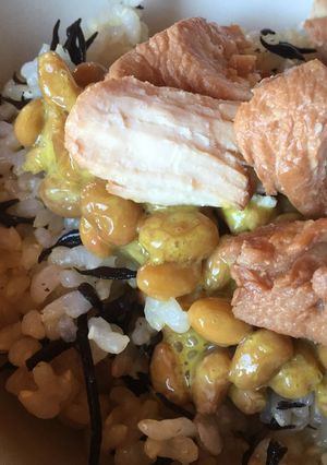 納豆と鶏胸肉の煮物のご飯-レシピのメイン写真