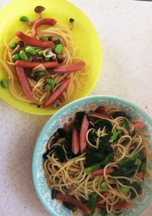 親子で*菜の花&枝豆パスタ-レシピのメイン写真