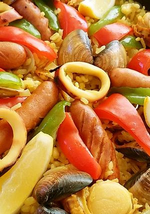 もち麦で作る子供向け！簡単パエリア-レシピのメイン写真