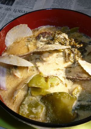 ベビーホタテで磯の香りたっぷりの粕汁-レシピのメイン写真