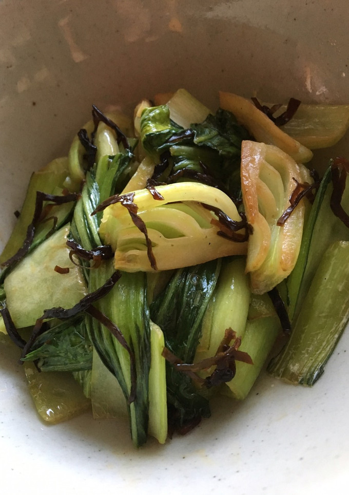 青梗菜の塩昆布マヨ炒め-レシピのメイン写真