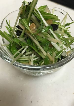 水菜、海苔、なめ茸の和え物-レシピのメイン写真
