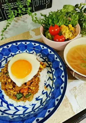 鶏挽き肉で野菜たっぷり和風ドライカレー-レシピのメイン写真
