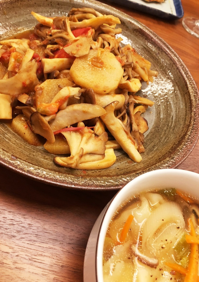 きのこと長芋のガリバタ炒め〜カレー風味〜-レシピのメイン写真