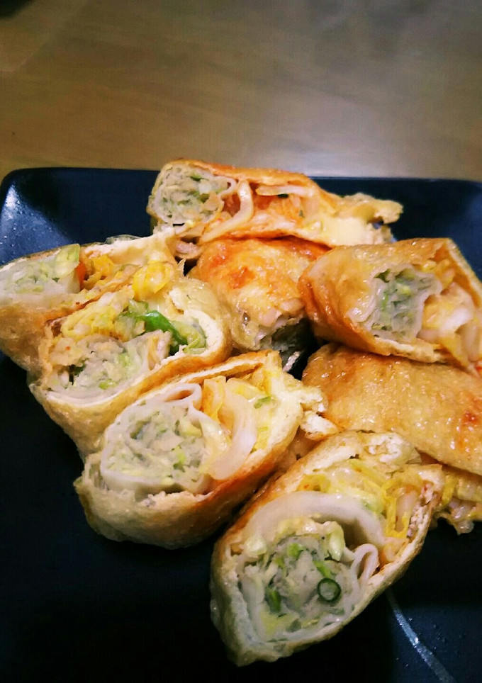 餃子とキムチで簡単！油揚げきんちゃく！-レシピのメイン写真