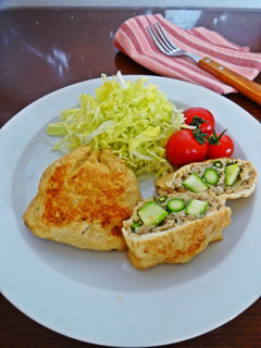 アスパラガスの揚げないめんちかつ-レシピのメイン写真