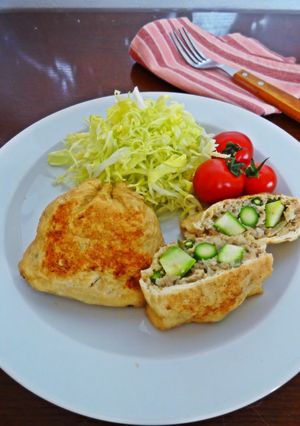 アスパラガスの揚げないめんちかつ-レシピのメイン写真