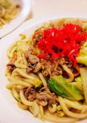 昆布茶が隠し味！皆んな大好き和風焼うどん-レシピのメイン写真